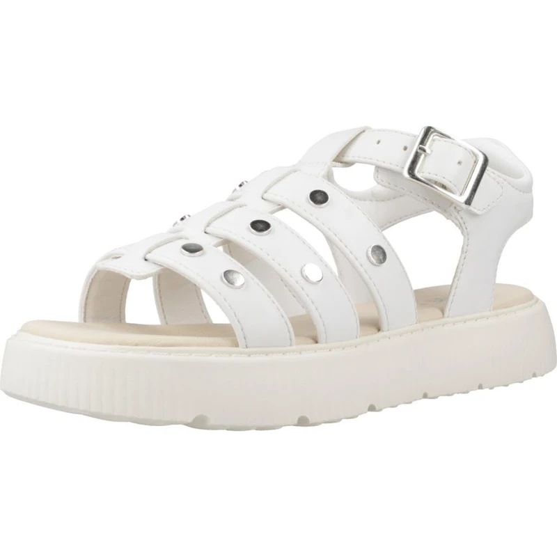 Geox Girls J Kodette Gir Sandal, White, 1.5 UK
