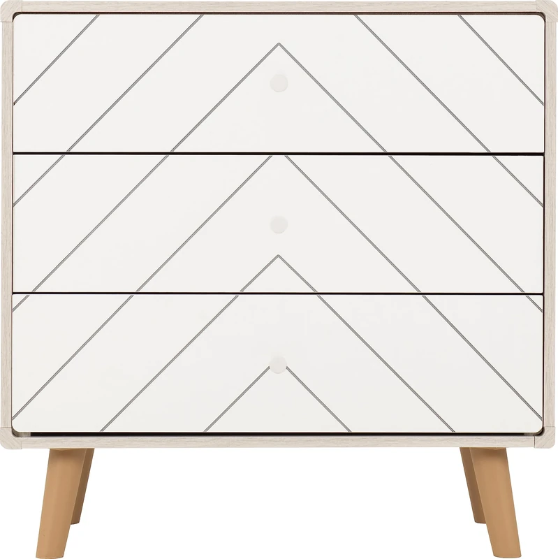 Seconique Dixie 3 Drawer Chest in Dusty Grey/White