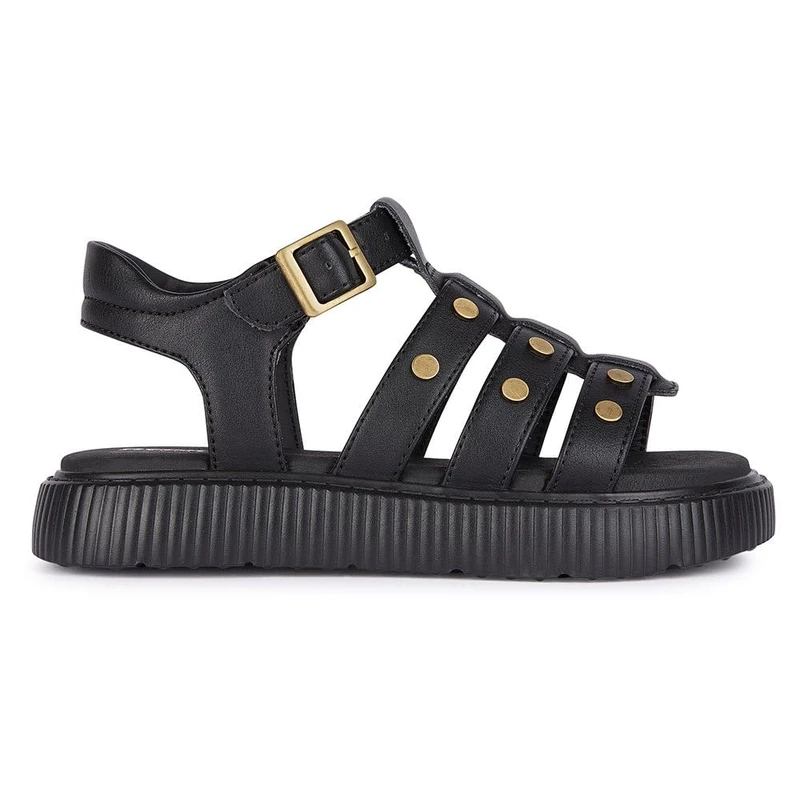 Geox Girls' J Kodette Gir Sandal, black, 6.5 UK