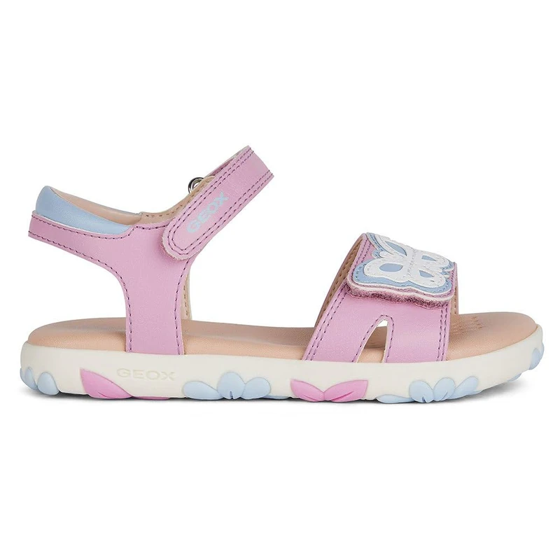 Geox Girls J Haiti Girl Sandals, Dk Pink Sky, 7 UK