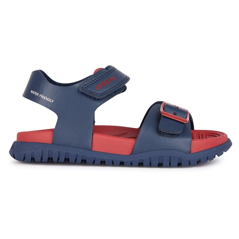 Geox Boys J Footbetto Bo Sandal, Navy Red, 11 UK Child
