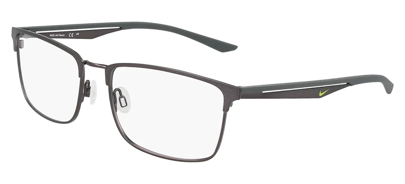 Nike 4314 073 Satin Gunmetal/Dark Grey Eyewear Man Flexon, Rectangle, 56