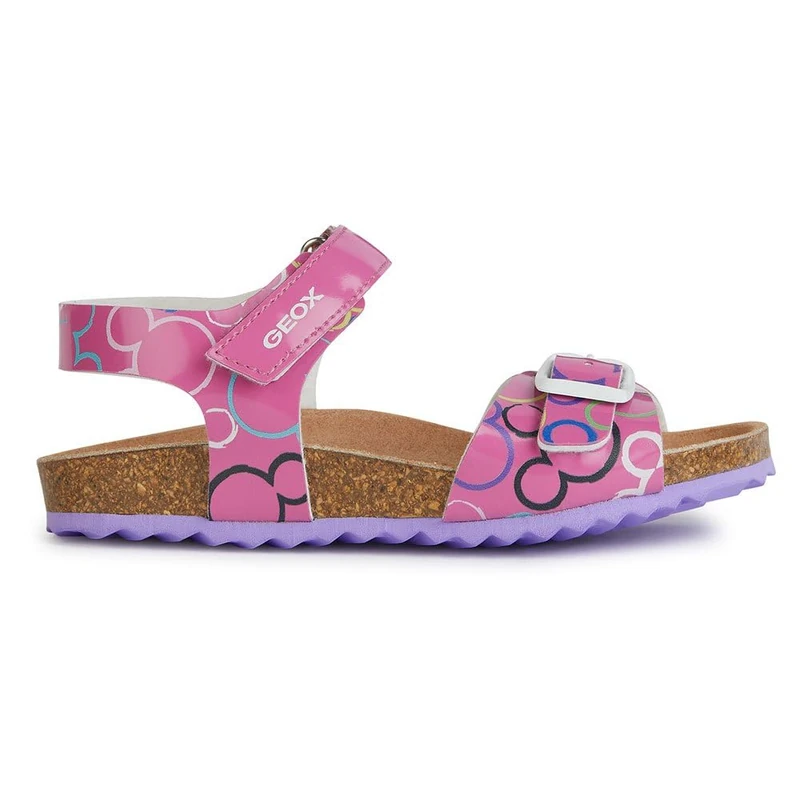 Geox Women's J Adriel Girl C Sandals, Fuchsia multi-coloured, 5 UK