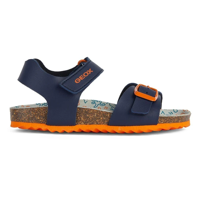 Geox Ghita Boy Sandals Boys Blue/Yellow Sandals Shoes, Navy Dk Orange, 9 UK - Image 1