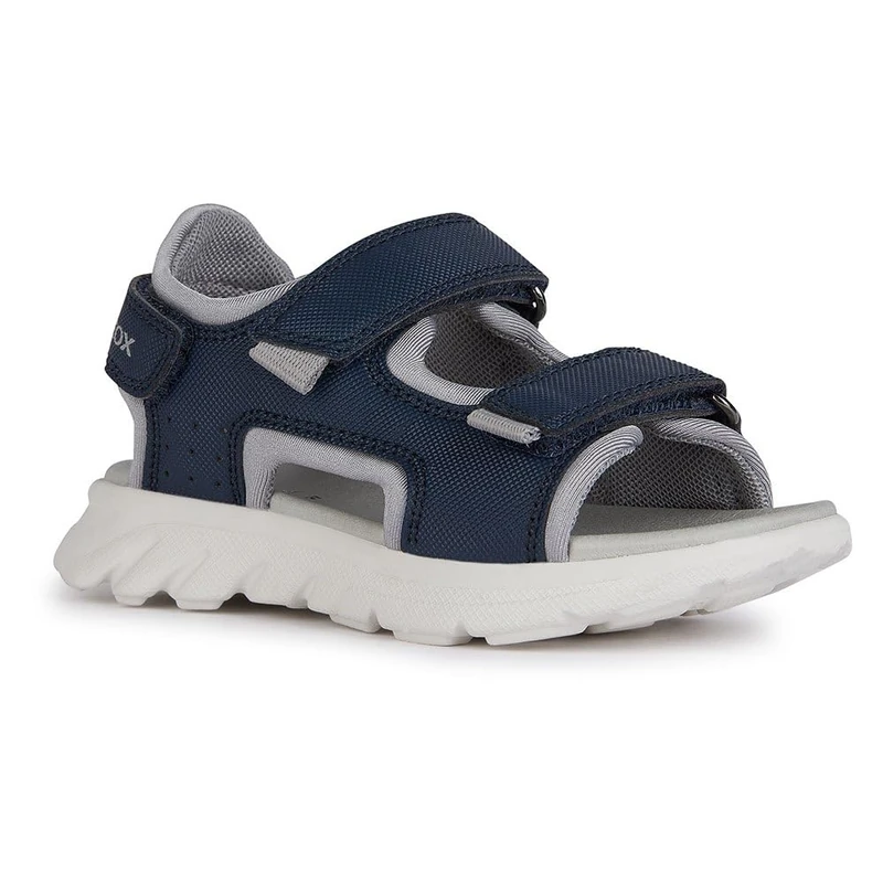 Geox Boys' J Airadyum BoSandal Sandal, Navy Grey, 8.5 UK
