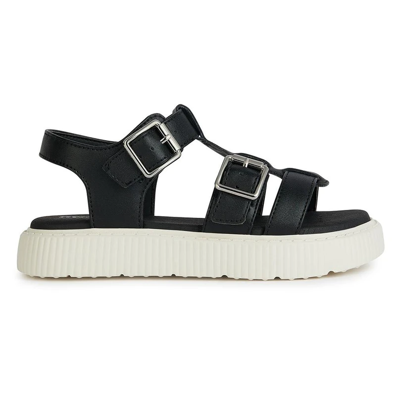 Geox Girls' J Kodette Gir Sandal, black, 31 EU