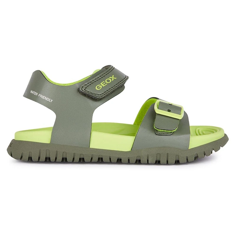 Geox J Sandal Fusbetto Bo, Military Lime,1.5 UK Child
