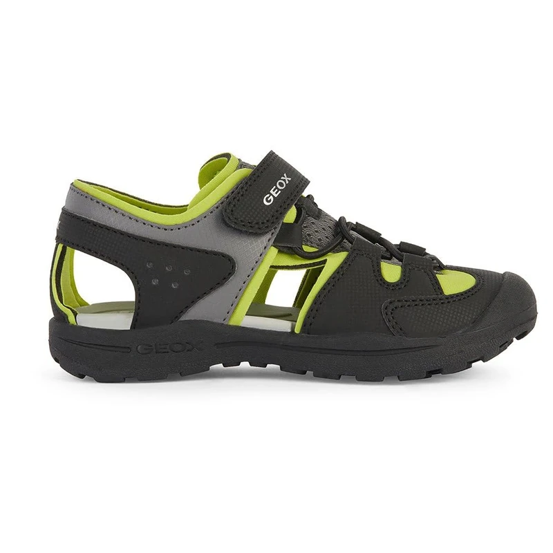 Geox J Vaniett Boy A Sandal, Black lime, 4 UK