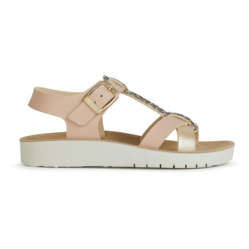 Geox Girls J Costarei Gi Sandal, Dk Rose Platinum, 7.5 UK Child