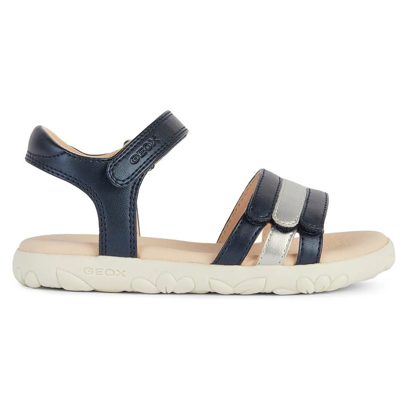 Geox Girls J Sandal Haiti GirlSandal, Navy silver, 6.5 UK