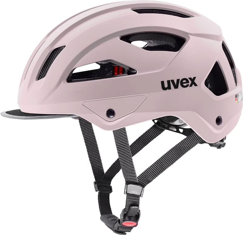 uvex stride style - sturdy city bike helmet for men & women - individual fit - upgradable with an LED light - powder matt - 56-59 cm