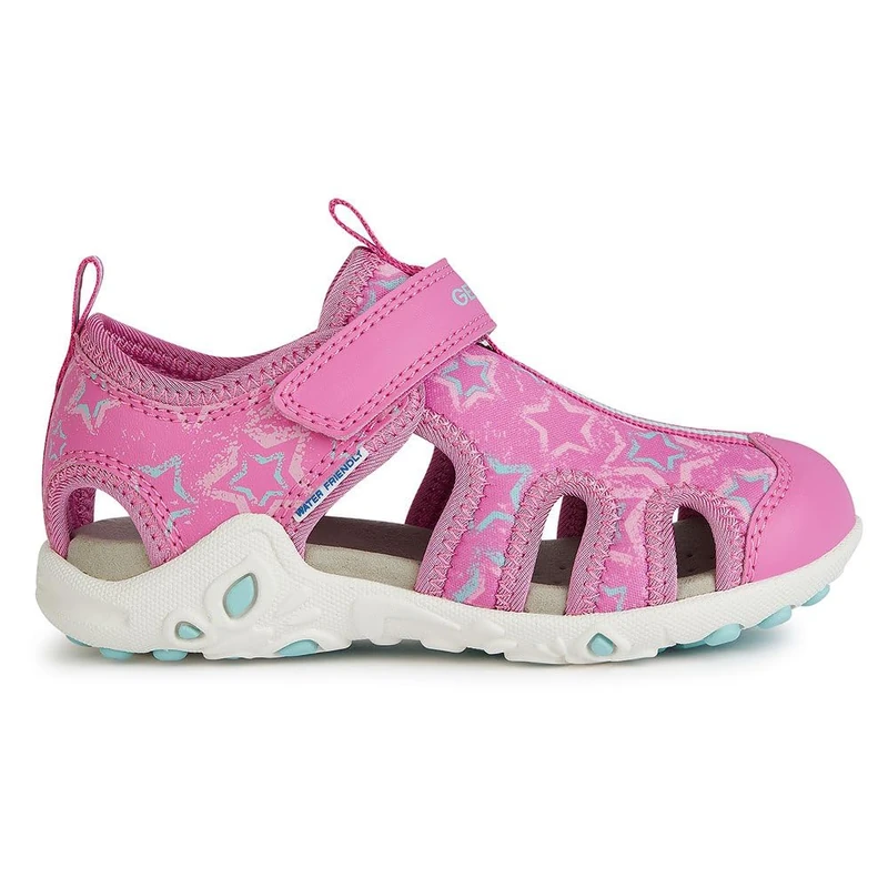 Geox Girls J Whinberry G Sandal, Fuchsia Aqua, 2.5 UK
