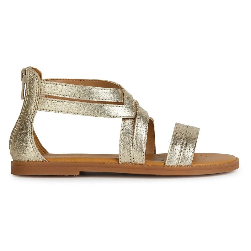 Geox J Karly Girl Sandal, platinum, 1 UK