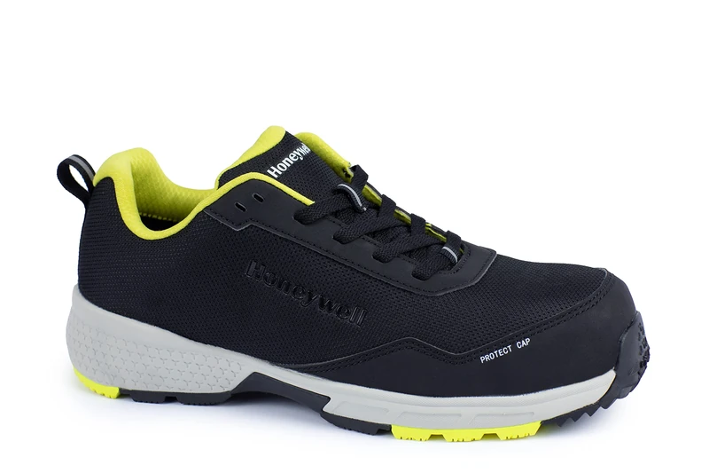 Honeywell Agile Starter S1P SRC Industrial Safety Shoes for Men & Women, Low-Cut Style, 3D Mesh Lining, Fiberglass Toecap, Rubber Outsole, Yellow, Size 10.5 UK, 6250126-45