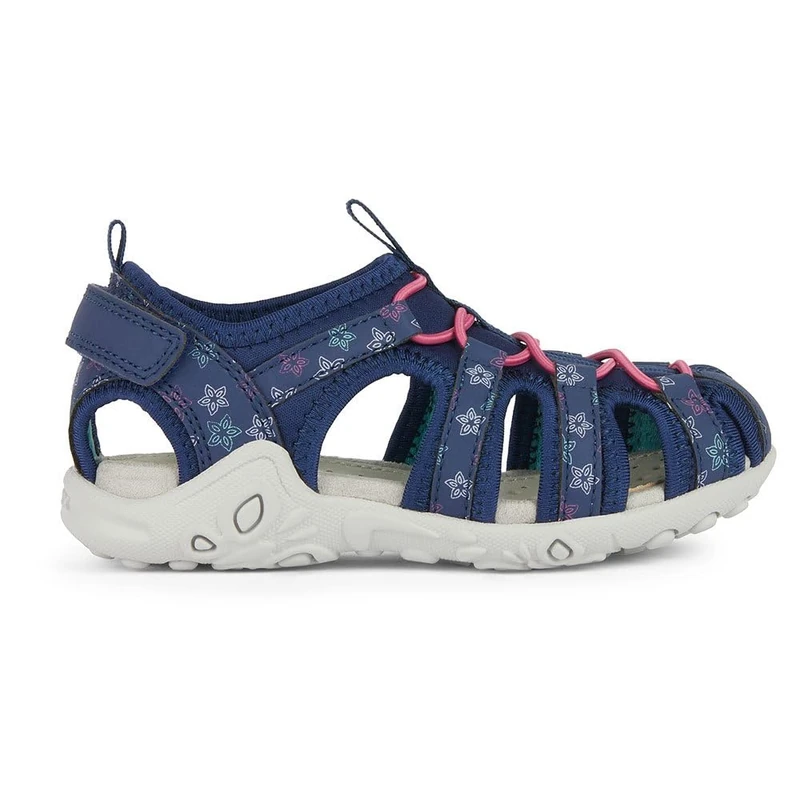Geox Girls J Whinberry G Sandal, Navy Fuchsia, 7 UK Child