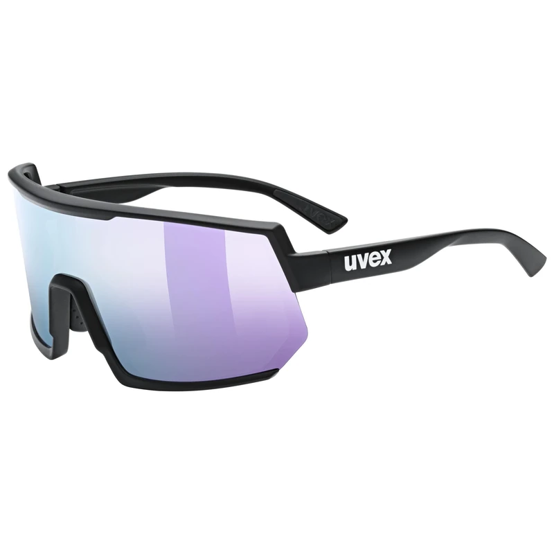 Uvex Unisex-Adult, sportstyle 235 sports glasses, black matt/mirror lavender, one size
