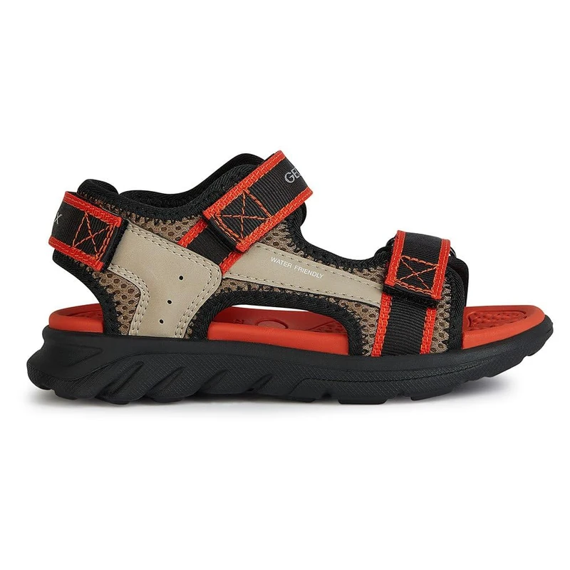 Geox Boys' J Airadyum BoSandal Sandal, Dk Beige Red, 7.5 UK