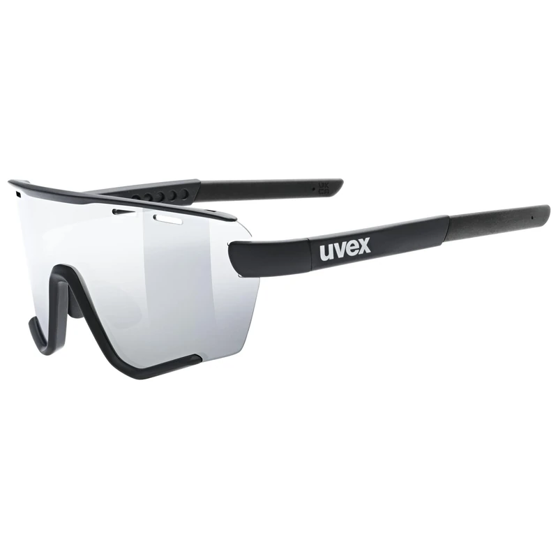 Uvex Unisex-Adult, sportstyle 236 sports glasses, black matt/mirror silver, one size