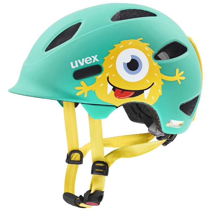 uvex oyo style - lightweight kids bike helmet - extra protection around the temples - individual fit - monster lagoon matt - 50-54 cm