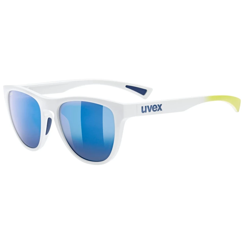 Uvex Unisex-Adult, esntl spirit sports glasses, white matt/mirror blue, one size