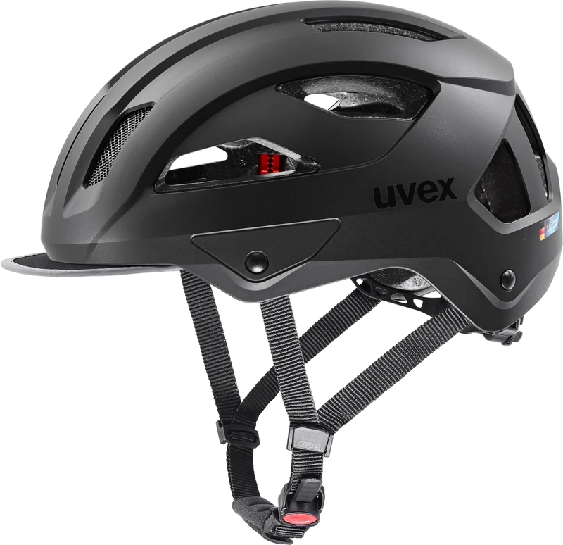 uvex stride style - sturdy city bike helmet for men & women - individual fit - upgradable with an LED light - black matt - 59-61 cm
