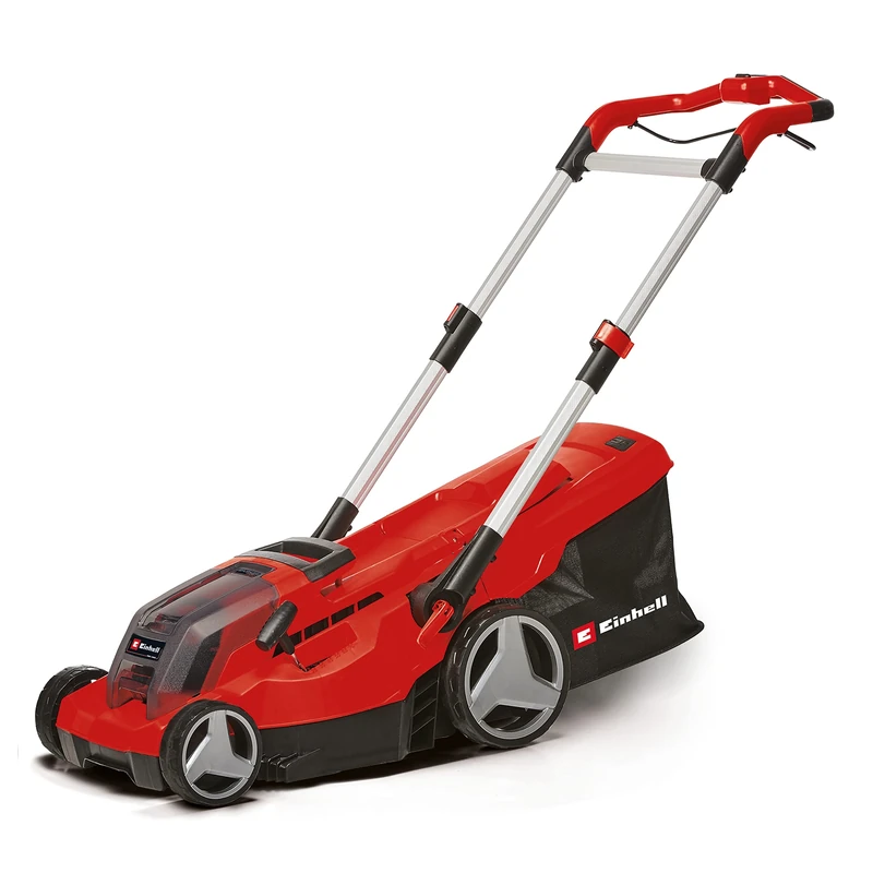 Einhell GP-CM 36/450 Power X-Change Battery Powered Lawn Mower Set 36 V 38 cm Cutting 450 m² Brushless Fluffy 45 Litre Collection Bag Two 4.0Ah Batteries + Twincharger Charger