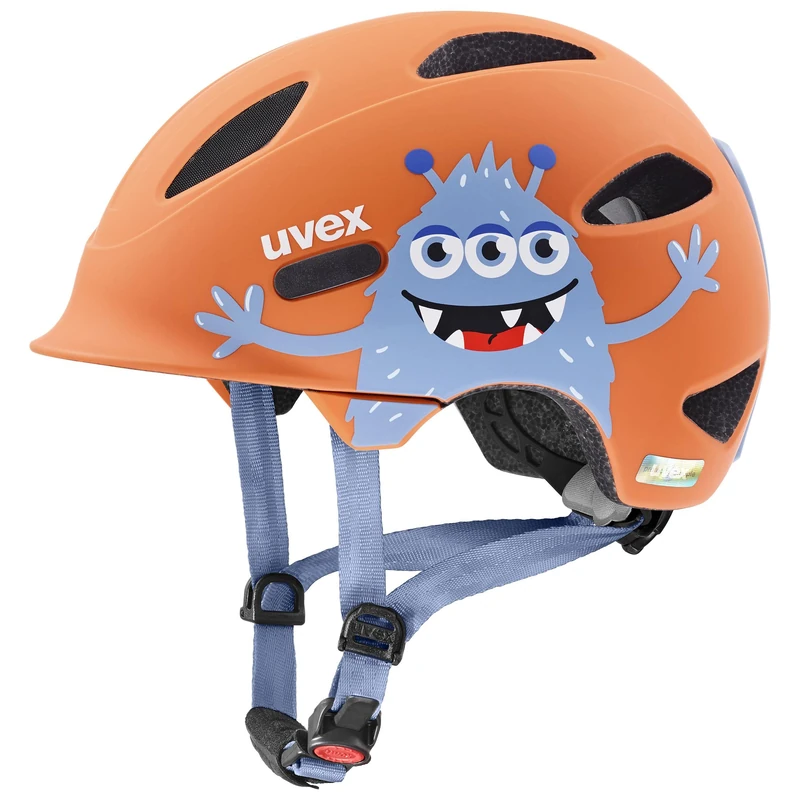 uvex oyo style - lightweight kids bike helmet - extra protection around the temples - individual fit - monster papaya matt - 45-50 cm