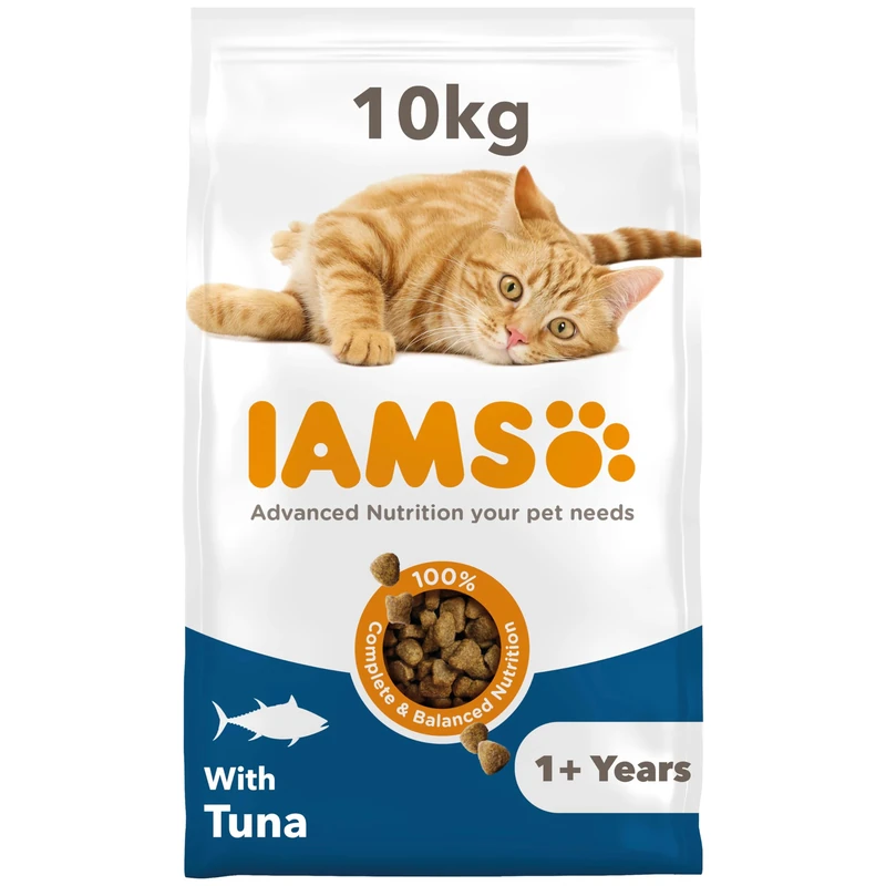 IAMS Adult Complete Dry Cat Food Tuna 10kg - Supports Strong Immune System