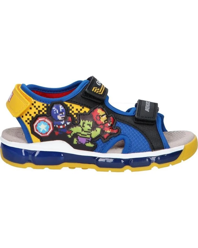 Geox Boys J Android Boy Sandal, Black Royal, 7 UK
