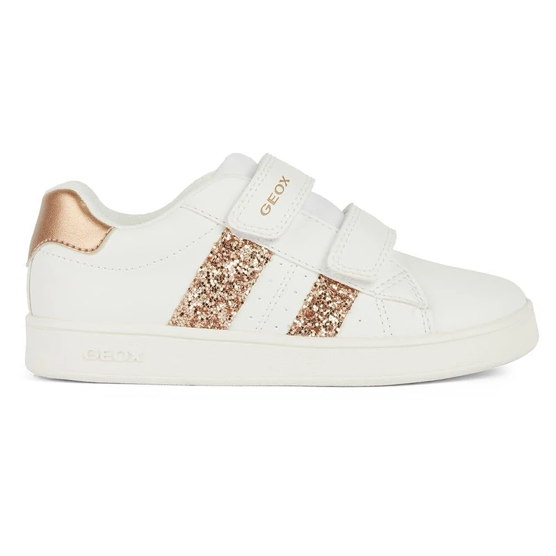 Geox J Eclyper Girl A Sneaker, White Rose Gold, 9 UK Child
