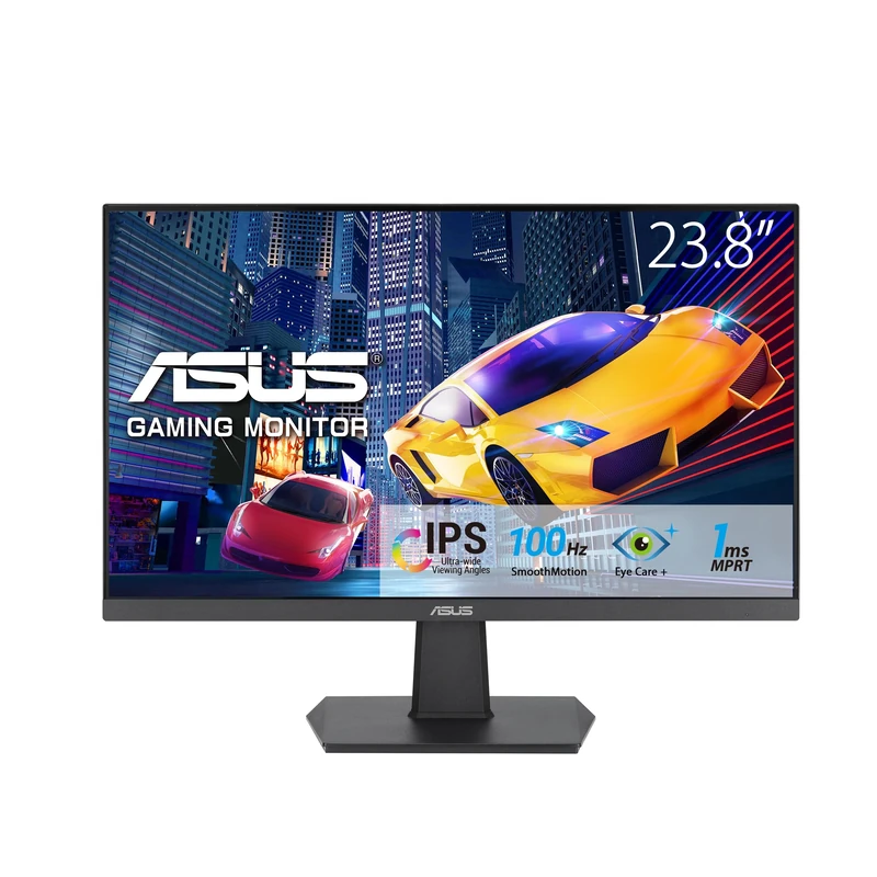 ASUS VA24EHF Eye Care Gaming Monitor, 24 inch (23.8 inch viewable), IPS, Full HD, Frameless, 100Hz, Adaptive Sync, 1ms MPRT, HDMI, Low Blue Light, Flicker Free, Wall Mountable