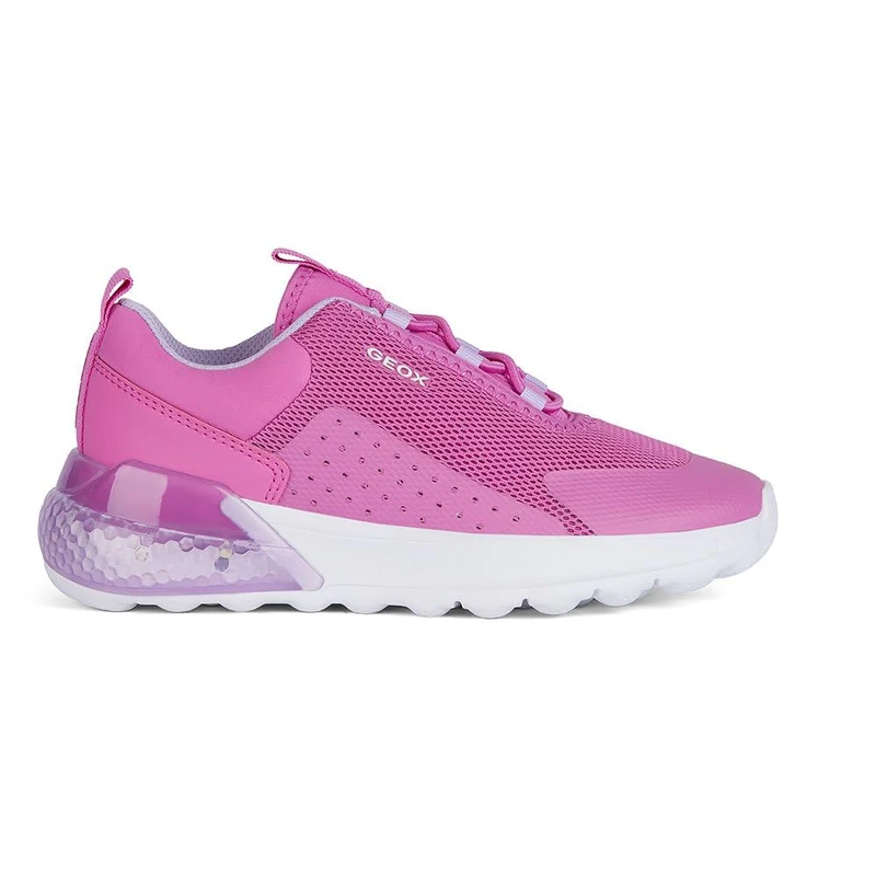 Geox Girls J Activart Illuminus Sneaker, Fuchsia Lilac, 11 UK Child