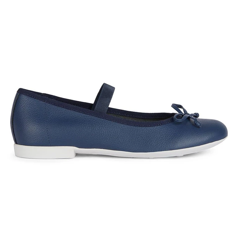 Geox Girls' Jr Plie' D Ballet Flat, Navy, 13 UK