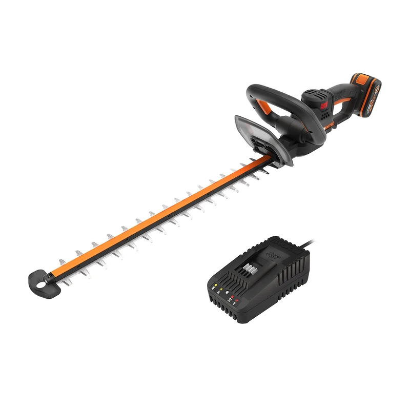 WORX Nitro - Cordless hedge trimmer 20 V - 4 Ah - 56 cm blade - diameter 27 mm - WG263E (supplied with battery and charger, brushless motor, double-action knives)