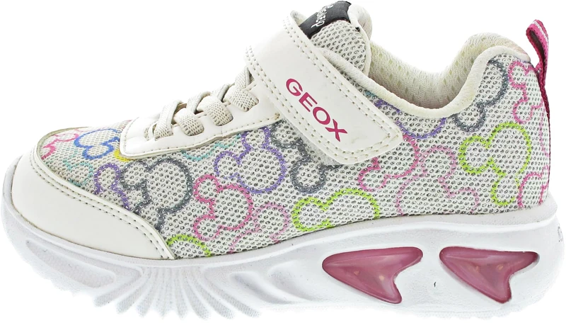 Geox Girls' J Assister Girl D Trainers, White Multi-Coloured, 1 UK