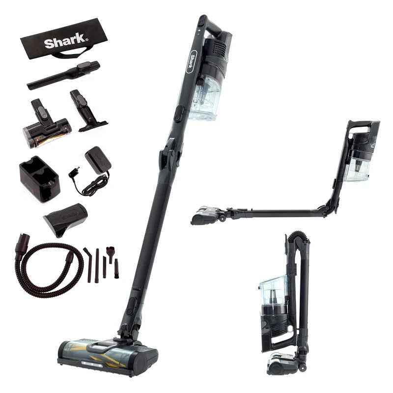 Shark Cordless Stick Vacuum Cleaner, Anti Hair Wrap, 40 Minute Run Time Battery, Flexible Vacuum Cleaner with Car Kit, Pet Tool, Crevice & Upholstery Tools & Spare Filter, Deluxe Black, IZ202AMZUKT