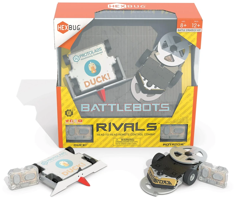 HEXBUG BattleBots Rivals 5.0 (Rotator and Duck!) Toys for Kids - Fun Battle Bot Hex Bugs - Remote Controlled Robot Toy - Batteries Included - Ages 8 and up