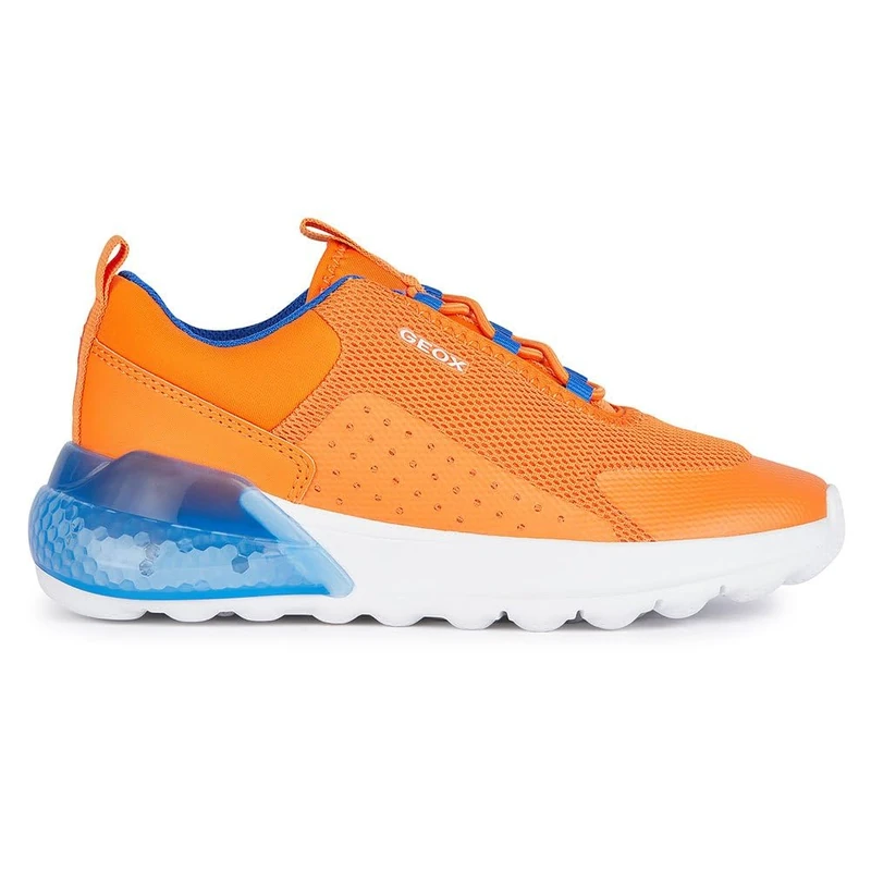 Geox Boys' J Activart Illuminus Trainers, Orange, 8.5 UK