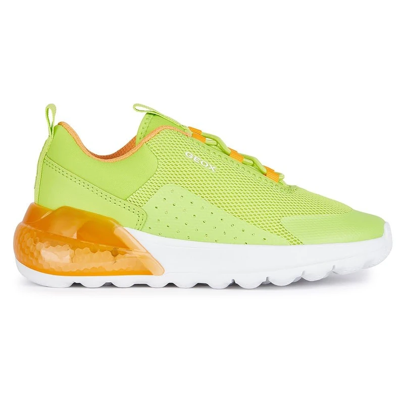 Geox Boys J Activart Illuminus Sneaker, Lime, 7.5 UK Child