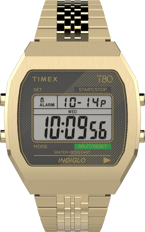 Timex Unisex Digital Quartz Watch with a Stainless Steel Strap T80