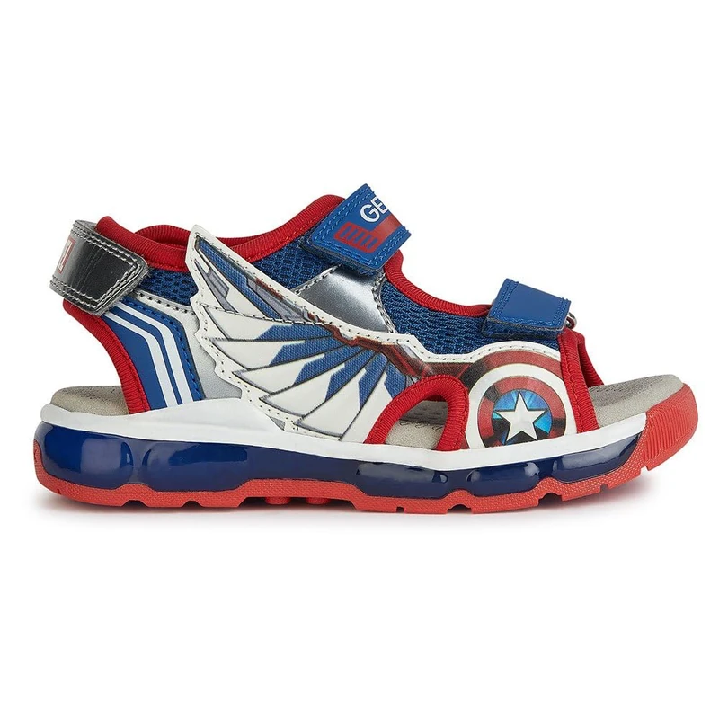 Geox Boys J Android Boy Sandal, Blue Red, 13 UK