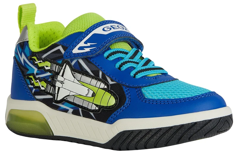 Geox Boys' J Inek Boy B Trainers, Royal Lime, 24 EU - Image 1