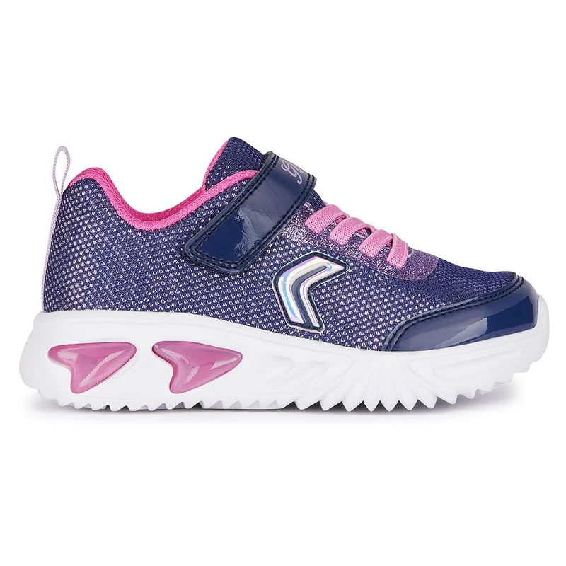 Geox Girls' J Assister Girl A Trainers, Navy Fuchsia, 6.5 UK