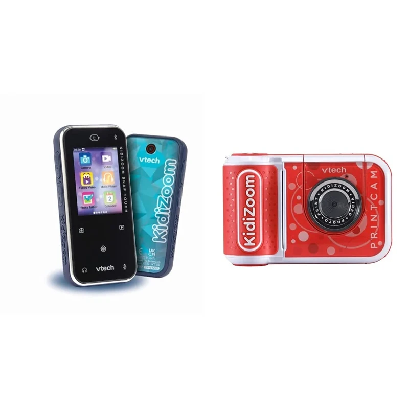 VTech KidiZoom Snap Touch | Bluetooth Kids Camera with Games & PrintCam (Red), Digital Camera for Children with Built-In Printer, Special Effects and Fun Games