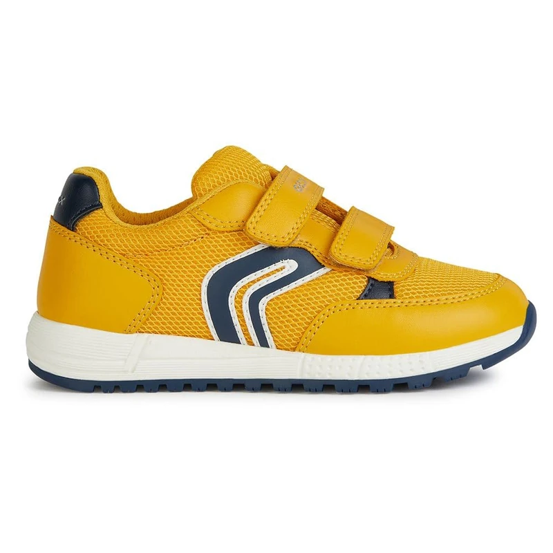 Geox J Albums Boy C Sneaker, Ochreyellow Navy, 1 UK