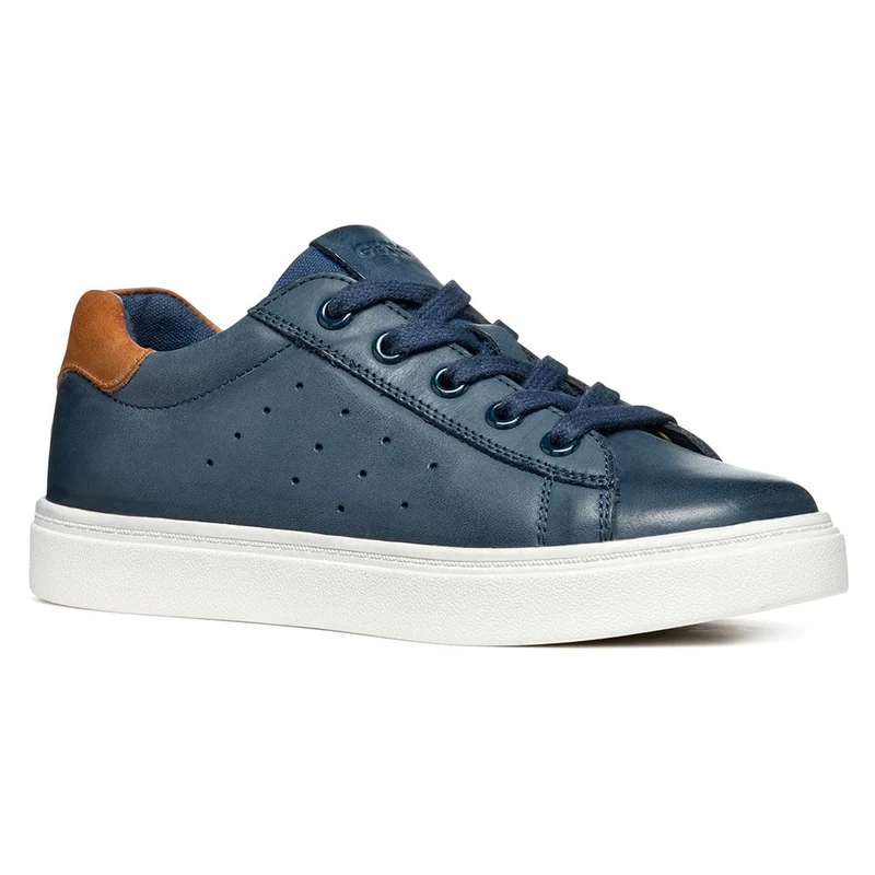 Geox J Nashik Boy A Sneaker, Navy Brown, 3 UK