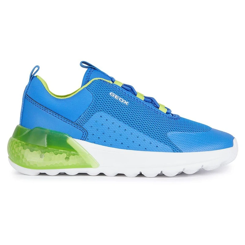 Geox Boys' J Activart Illuminus Trainers, Blue, 2.5 UK