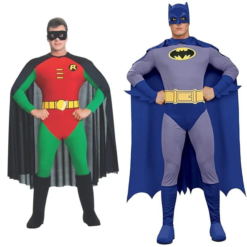 Rubie's Official DC Comics Robin Classic Mens Costume, Adult Superhero Fancy Dress & Official Batman, Adults Costume - Small, Blue