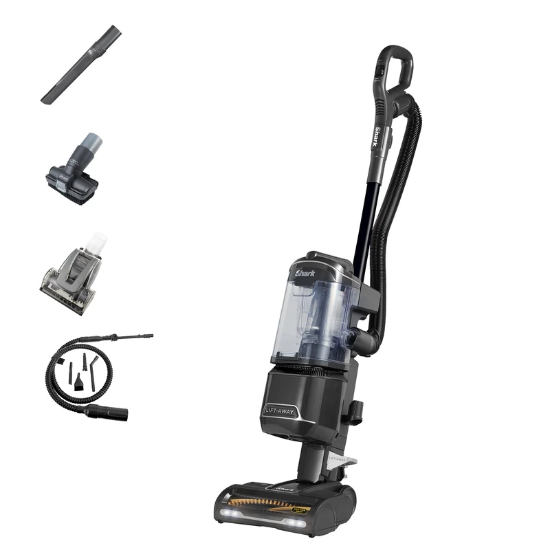 Shark Corded Upright Vacuum Cleaner with Anti Hair Wrap Technology, Car Detail Kit, Pet Tool, Crevice Tool, Multi-Surface Tool, Transforms to Portable Vacuum, 750W 1.1 ltrs, Deluxe Black, NZ690AMZUKT
