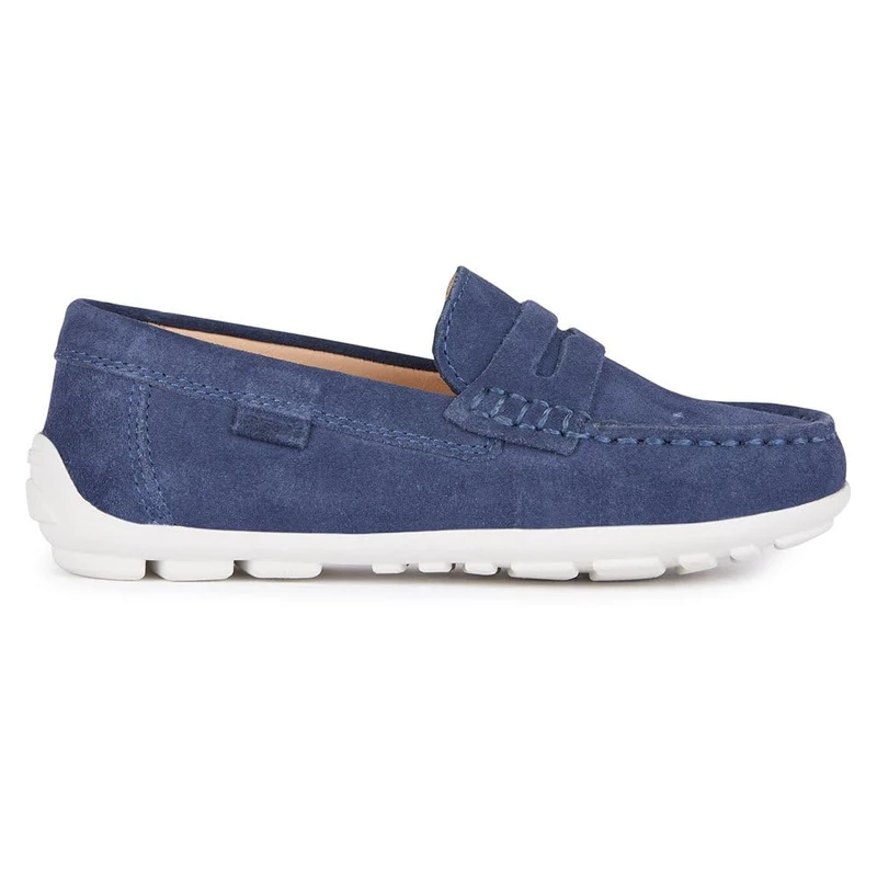 Geox J New Fast Boy A Moccasin, Navy-White, 1.5 UK